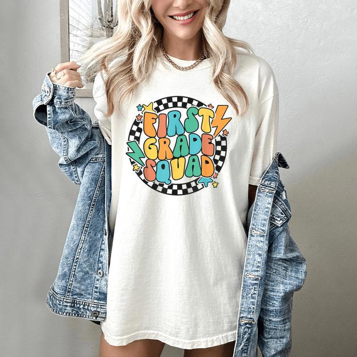 Back To School Groovy Teacher 1st First Grade Crew Squad Women's Comfort Colors T-Shirt