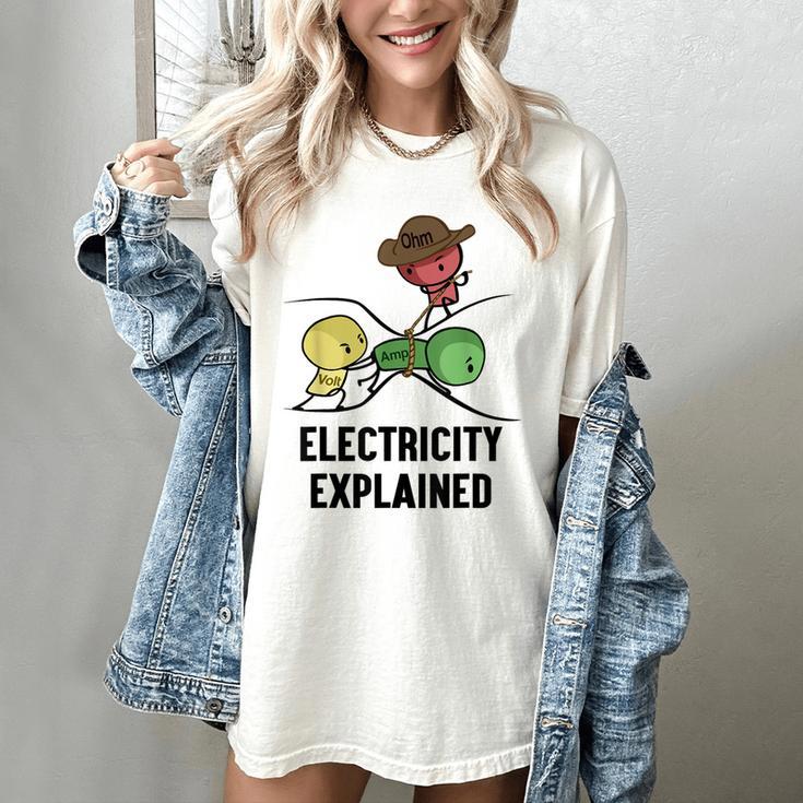Electricity Explained Physics Nerd I Teacher School Women's Comfort Colors T-Shirt
