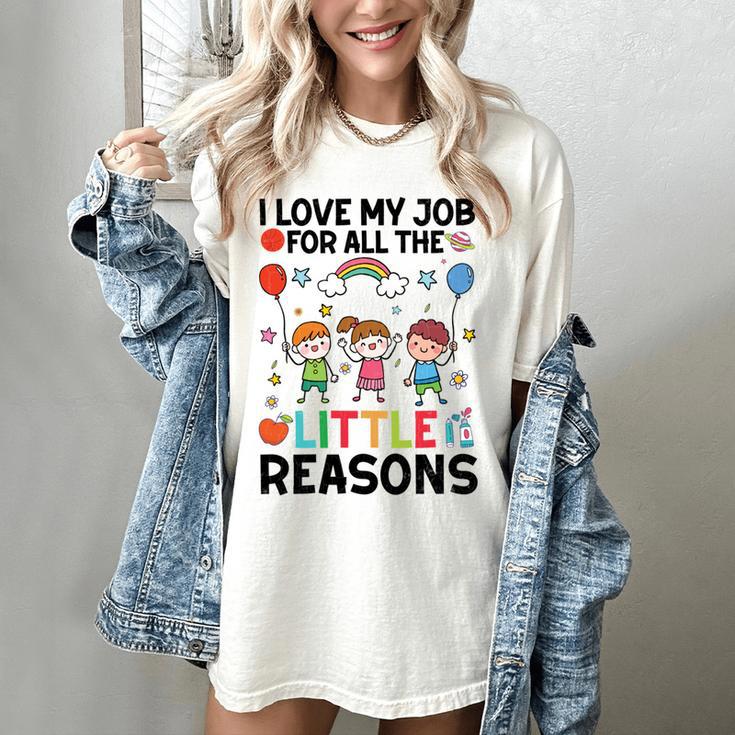 Love Job For Little Reasons Daycare Teacher Graphic Women's Comfort Colors T-Shirt