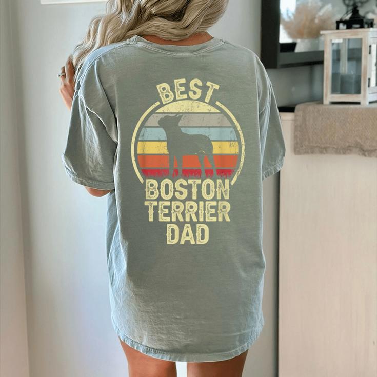 Best Dog Father Dad Vintage Boston Terrier For Men Women Women's Comfort Colors T-Shirt Back Print