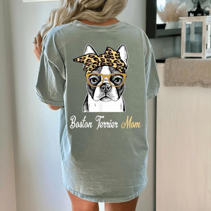 Birthday And Mother's Day -Boston Terrier Mom Women's Comfort Colors T-Shirt Back Print