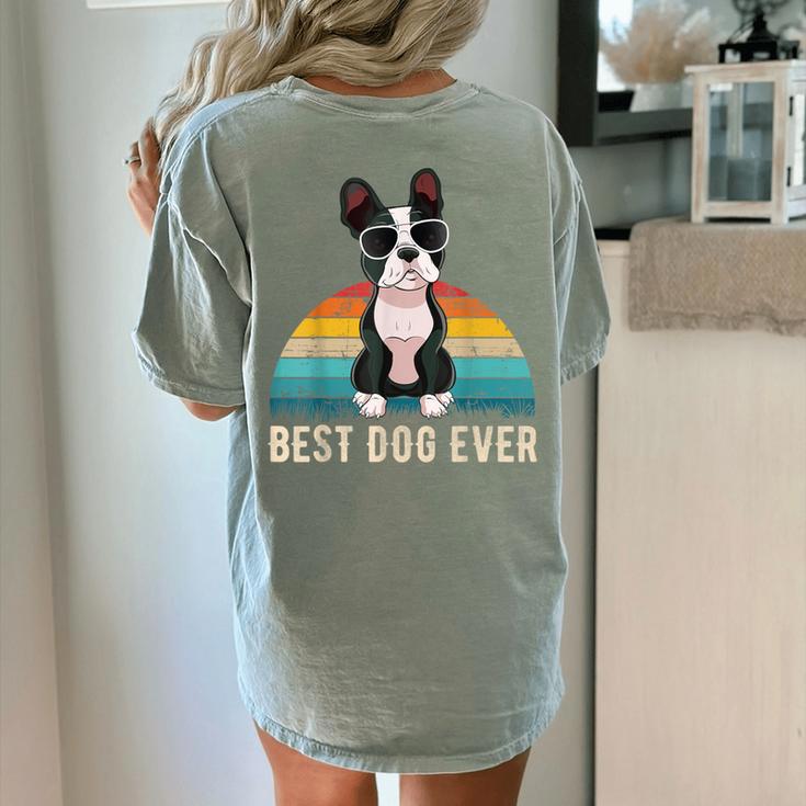 Boston Terrier Boston-Bulldog For Men Women Girls Kids Women's Comfort Colors T-Shirt Back Print