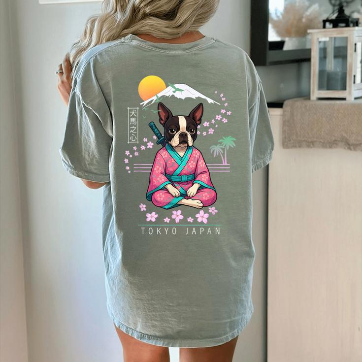 Boston Terrier Boston Bull Terrier Women's Comfort Colors T-Shirt Back Print