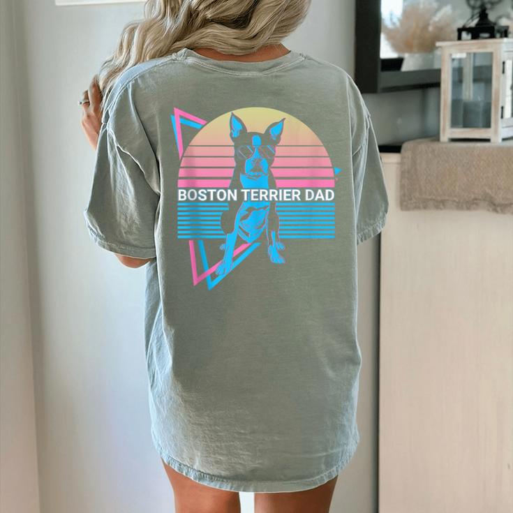 Boston Terrier Dad Retro Women's Comfort Colors T-Shirt Back Print
