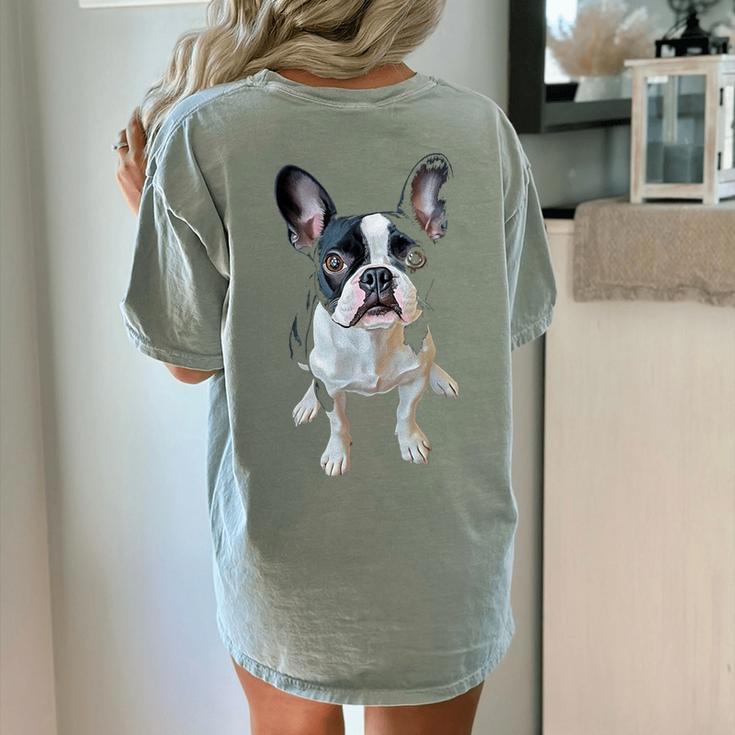 Boston Terrier Dog Motif Pet Art Boston Terrier Men Women Kids Women's Comfort Colors T-Shirt Back Print