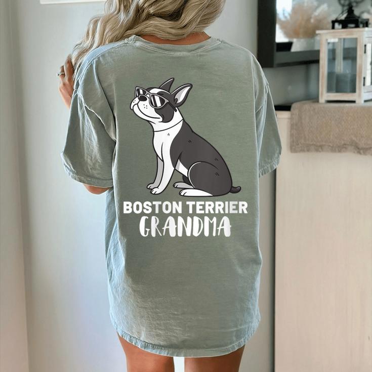 Boston Terrier Dog Owner Grandma Women's Comfort Colors T-Shirt Back Print