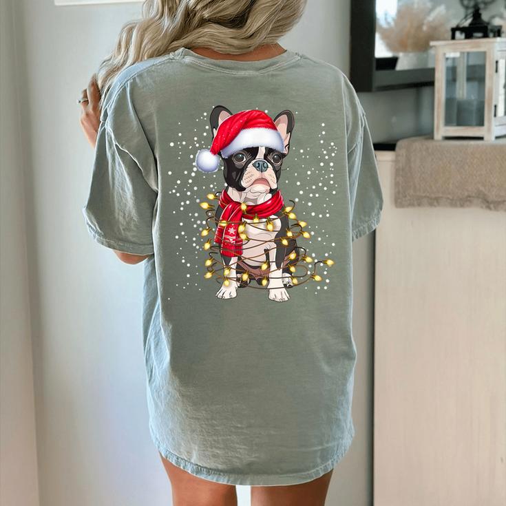 Boston Terrier Dog Ugly Christmas Dog Xmas For Men Women Kids Women's Comfort Colors T-Shirt Back Print