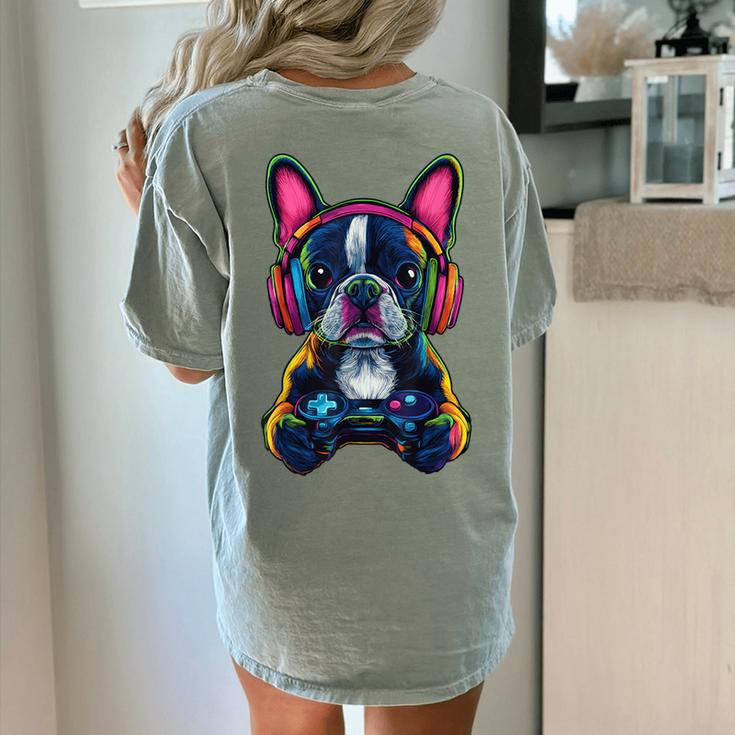 Boston Terrier Lovers Gaming Headphones Boston Terrier Women's Comfort Colors T-Shirt Back Print