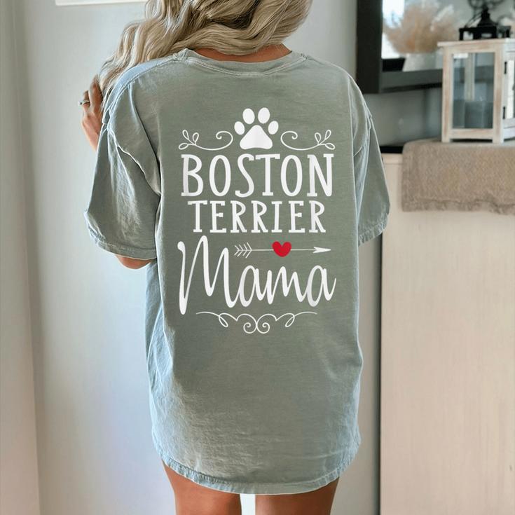 Boston Terrier Mama Boston Terrier Lover Shirt Women's Comfort Colors T-Shirt Back Print