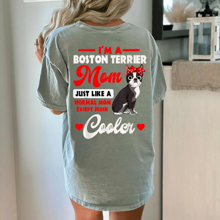 Boston Terrier Mom American Gentleman Dog Mother's Day Women's Comfort Colors T-Shirt Back Print
