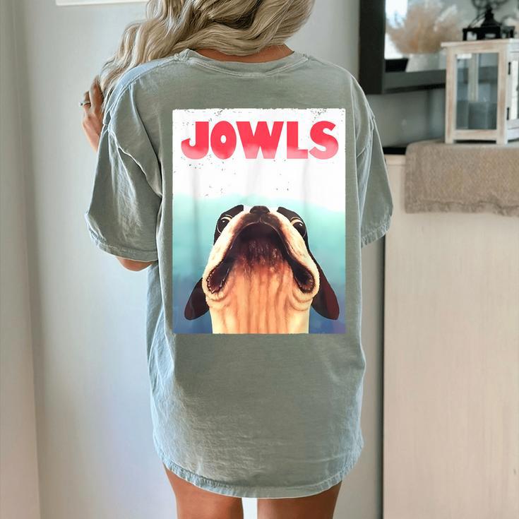 Boston Terriers Jowls Dog Mom Dog Dad Women's Comfort Colors T-Shirt Back Print
