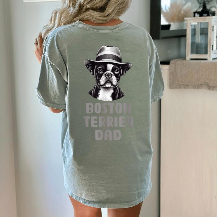 Cute Boston Terrier Dad Dog Lovers Puppy Bostie Owner Women's Comfort Colors T-Shirt Back Print