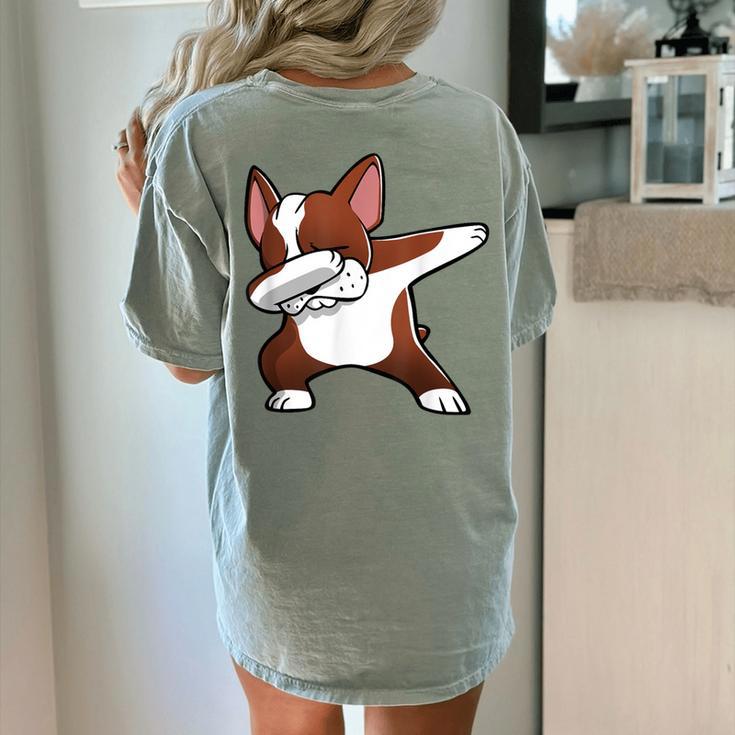 Dabbing Red Boston Terrier Dab Dance Dog Men Women Kids Women's Comfort Colors T-Shirt Back Print