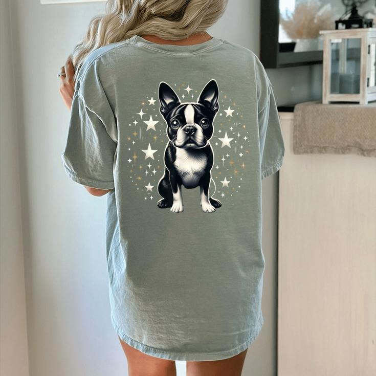 Dog Boston Terrier For Men Women Women's Comfort Colors T-Shirt Back Print