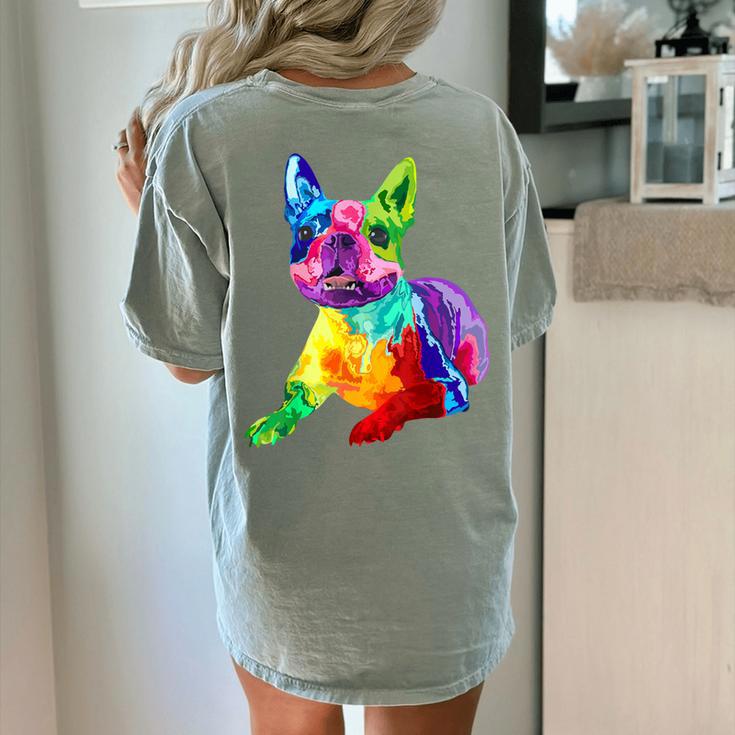 Dog Lover Boston Terrier Dog Colorful Boston Terrier Men Women Kids Women's Comfort Colors T-Shirt Back Print