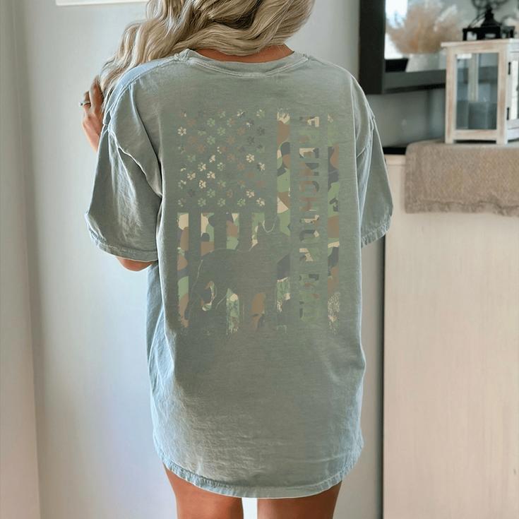 Frenchton Dad French Bulldog Boston Terrier Camo USA Flag Women's Comfort Colors T-Shirt Back Print