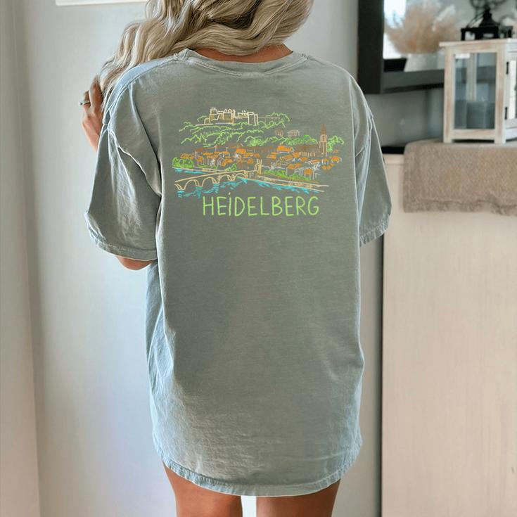 Heidelberg Germany Art Men Women Women's Comfort Colors T-Shirt Back Print