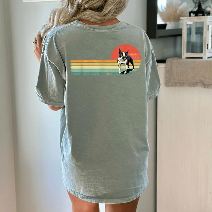 Retro Vintage Boston Terrier Dog Lover Boston Terrier Mom Women's Comfort Colors T-Shirt Back Print