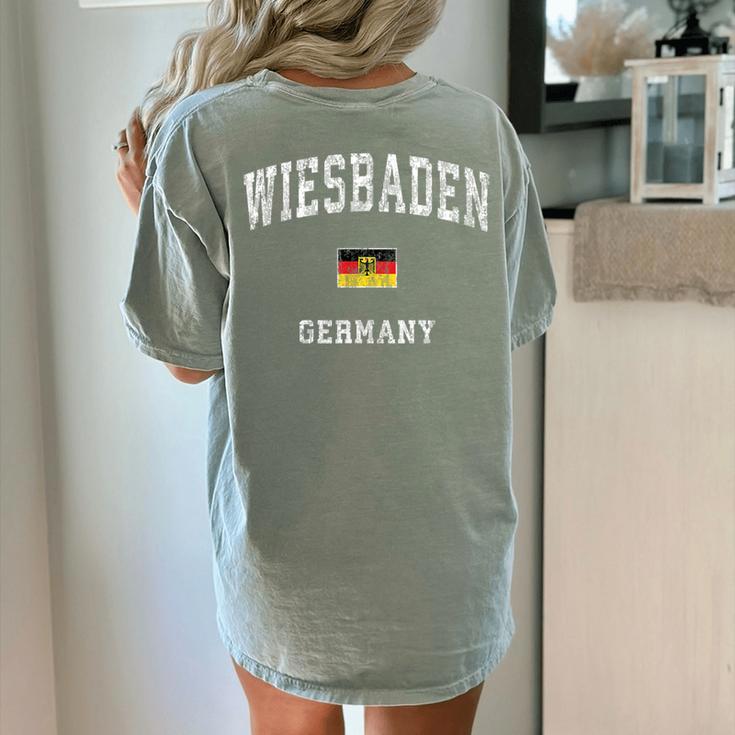 Wiesbaden Germany Vintage Athletic Sports Women's Comfort Colors T-Shirt Back Print