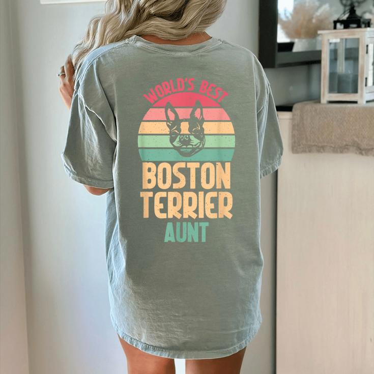 Worlds Best Boston Terrier Aunt Women's Comfort Colors T-Shirt Back Print