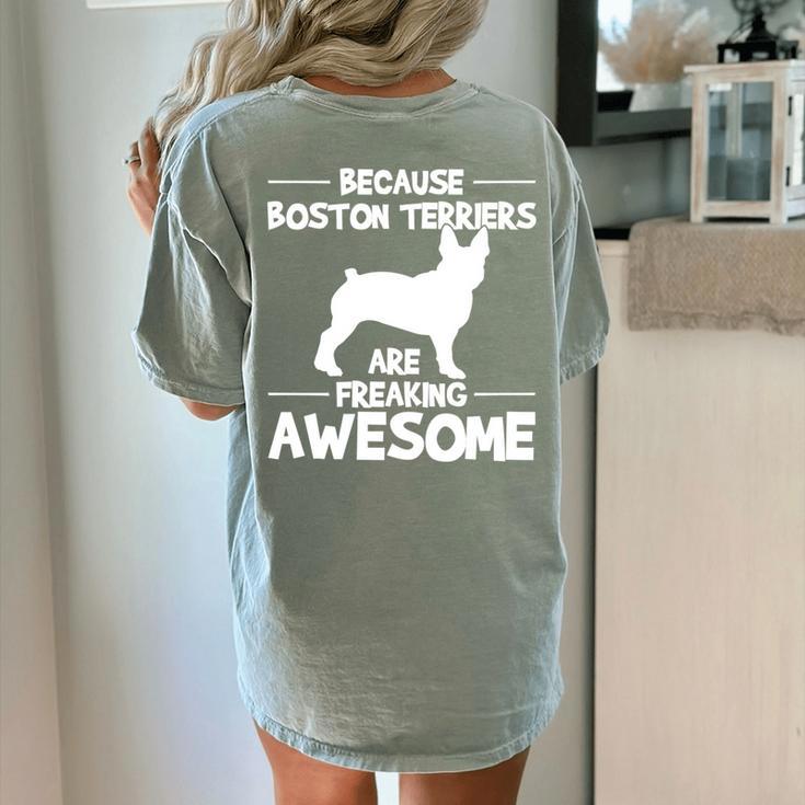 Boston Terrier Awesome Women's Comfort Colors T-Shirt Back Print