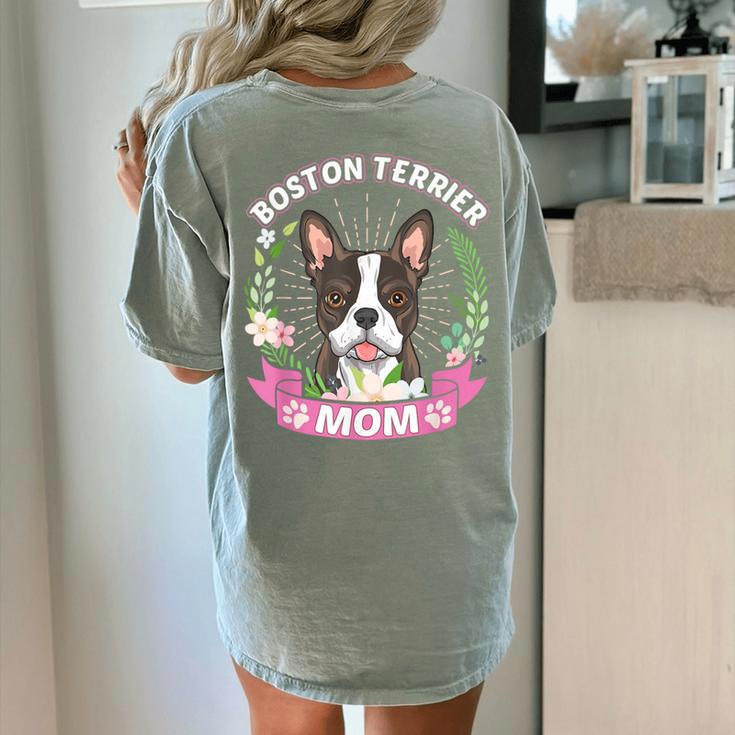 Boston Terrier Mom Mother's Day Women's Comfort Colors T-Shirt Back Print