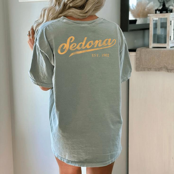 Retro Sedona Script Vintage Throwback Kids Women's Comfort Colors T-Shirt Back Print