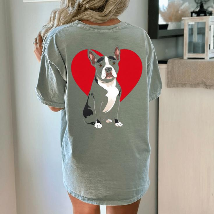 Valentine's Day Boston Terrier Lover Women's Comfort Colors T-Shirt Back Print