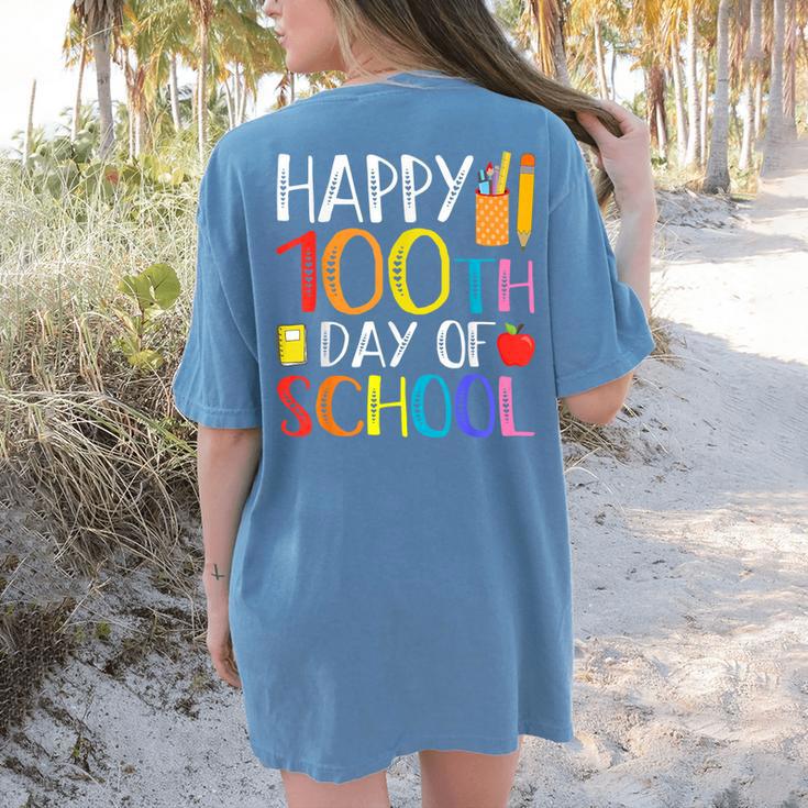 100 Days Of School Teacher And Student Women's Comfort Colors T-Shirt Back Print