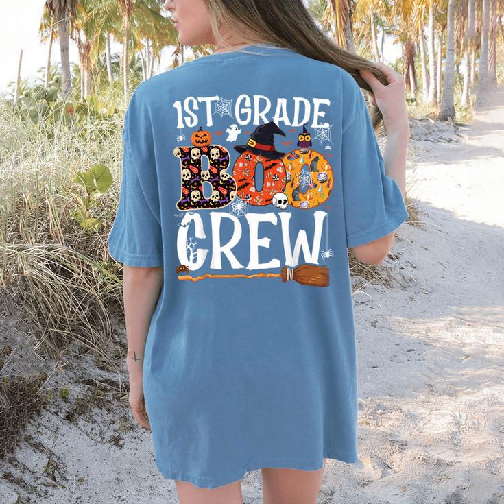 1st Grade Boo Crew Cute Ghost Halloween Teacher Kids Women's Comfort Colors T-Shirt Back Print