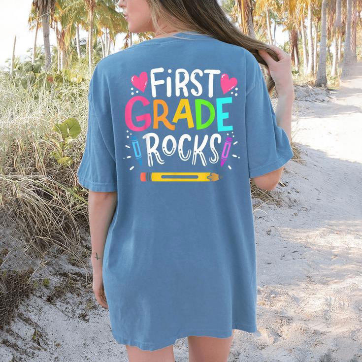 1st Grade Teacher Women's Comfort Colors T-Shirt Back Print