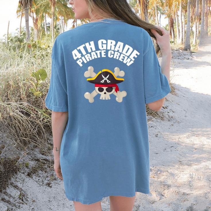 4th Grade Pirate Crew Halloween Costume Cool Teacher Student Women's Comfort Colors T-Shirt Back Print