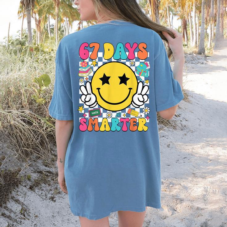 67th Day Of School Shirt 67 Days Smarter Teacher Boy Girls Women's Comfort Colors T-Shirt Back Print
