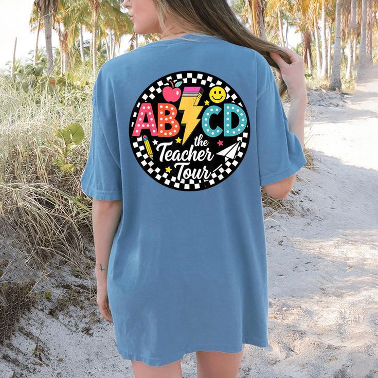ABCD The Teacher Tour Back To School First Day Of School Women's Comfort Colors T-Shirt Back Print