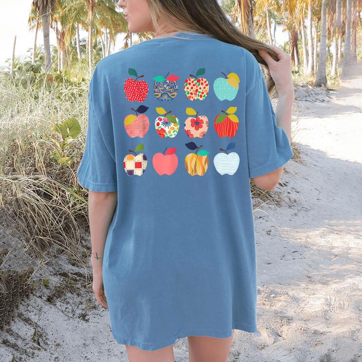Art Apples Back To School For Teacher Student Women's Comfort Colors T-Shirt Back Print