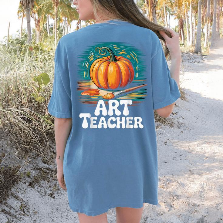 Art Teacher Pumpkin Painting Halloween Costume Women's Comfort Colors T-Shirt Back Print