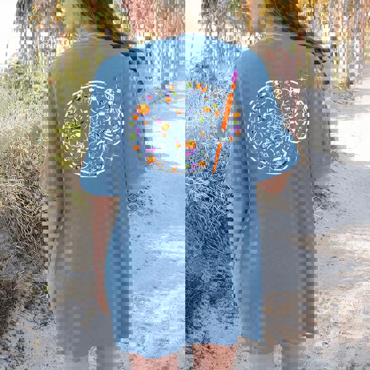 Art Teacher Pumpkin Scary Halloween Costume Men Women Women&#x27;s Comfort Colors T-Shirt Back Print