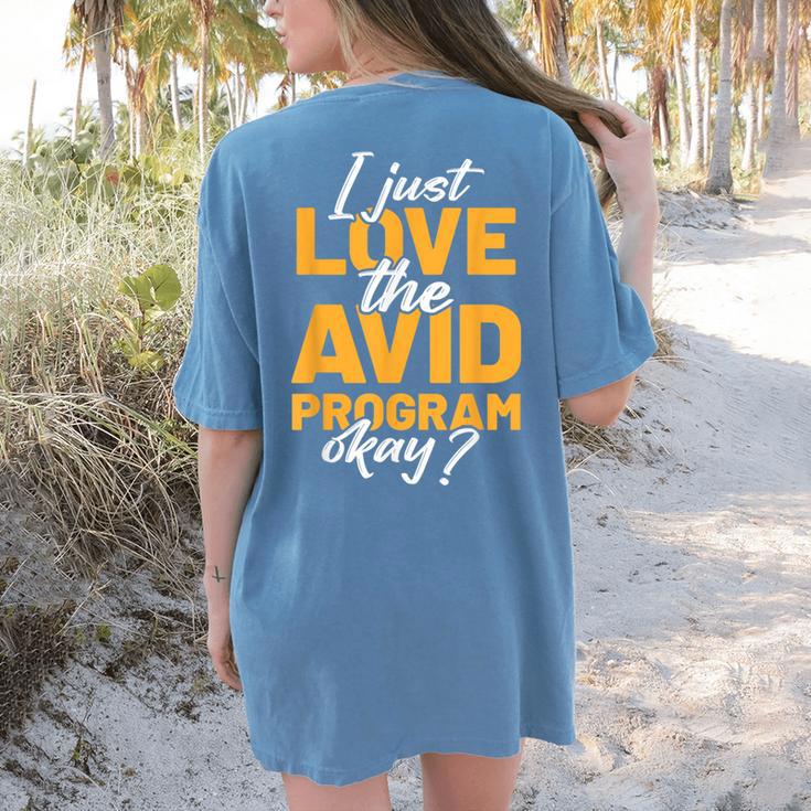 AVID Team Appreciation Essentials AVID Program Teacher Women's Comfort Colors T-Shirt Back Print