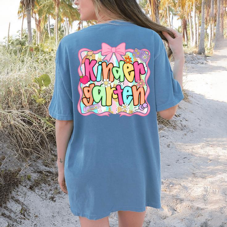 Back To School Kindergarten Preppy Teacher Girl Women's Comfort Colors T-Shirt Back Print