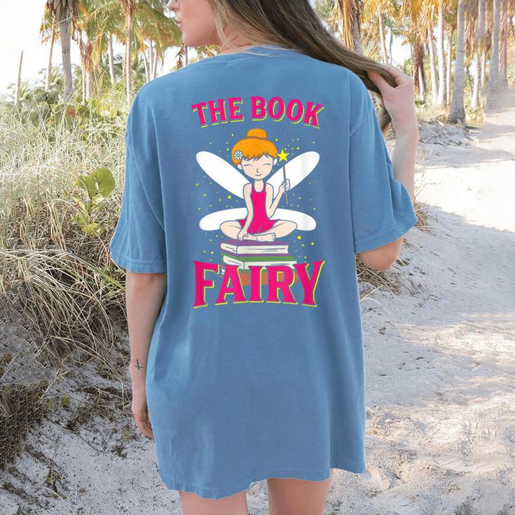 The Book Fairy Reading Teacher Librarian T-Shirt Women's Comfort Colors T-Shirt Back Print