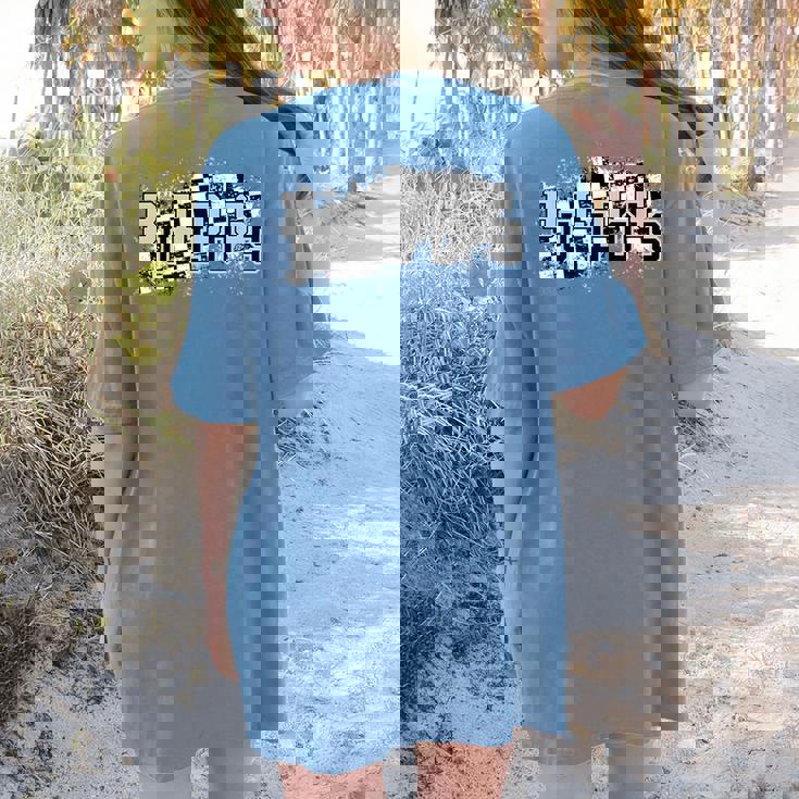 Bulldogs School Spirit Bulldog Pride Checkered Teacher Women&#x27;s Comfort Colors T-Shirt Back Print