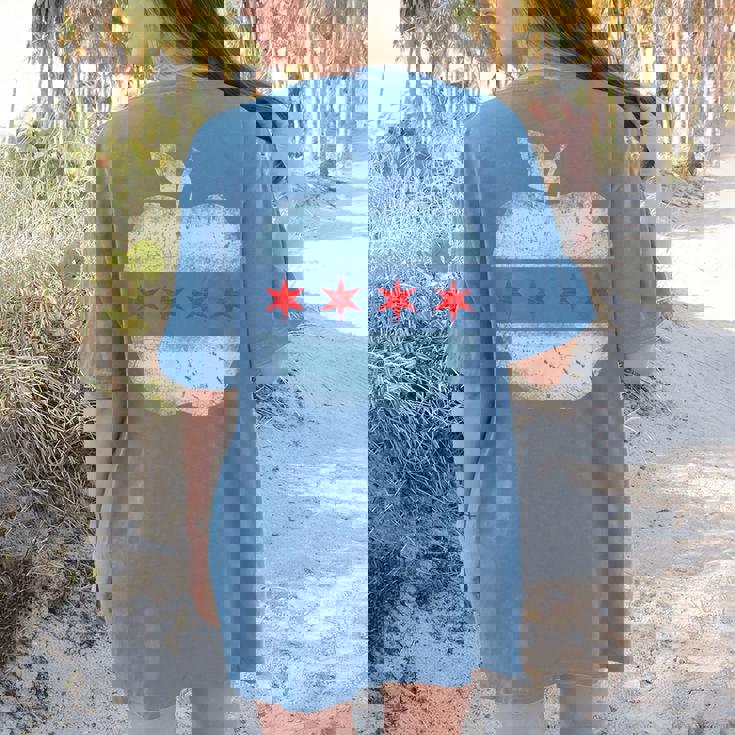 Chicago Flag Teacher School Cute Women&#x27;s Comfort Colors T-Shirt Back Print