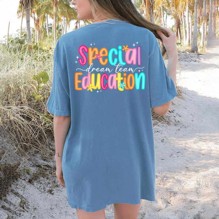 Color Special Education Squad Groovy Dream Team SPED Teacher Women's Comfort Colors T-Shirt Back Print