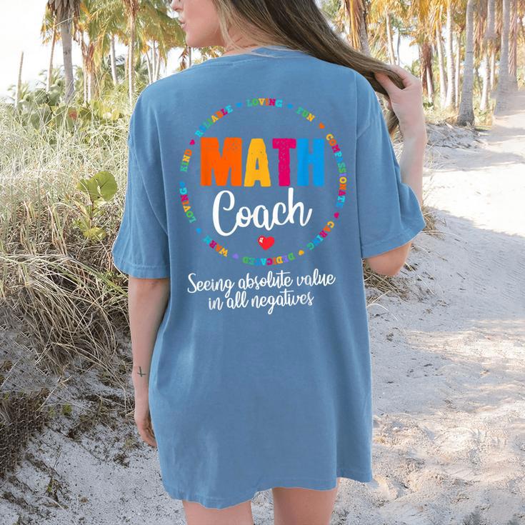 Cute Math Coach Teacher Mathematical Nerd School Women's Comfort Colors T-Shirt Back Print