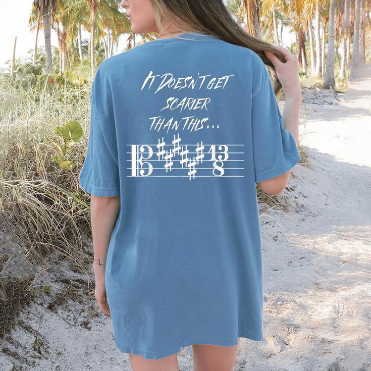 It Doesn't Get Scarier Halloween Music Teacher Costume For Men Women Women's Comfort Colors T-Shirt Back Print