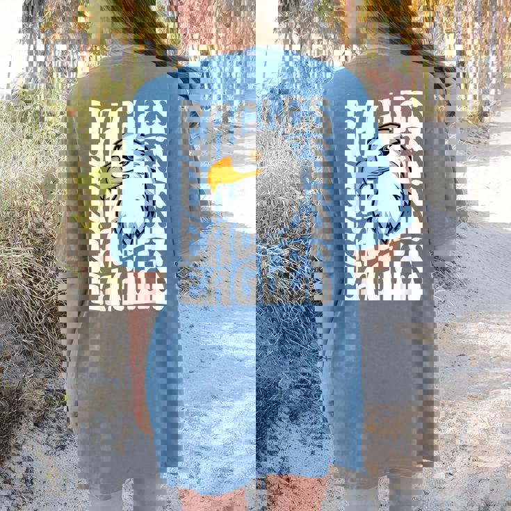 Eagles School Sports Fan Team Spirit Teacher Parent Student Women&#x27;s Comfort Colors T-Shirt Back Print