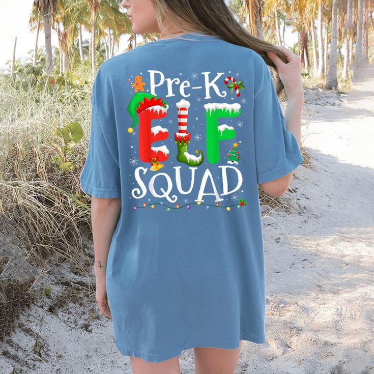 Elf Squad Pre-k Teacher Christmas Child Xmas Women's Comfort Colors T-Shirt Back Print