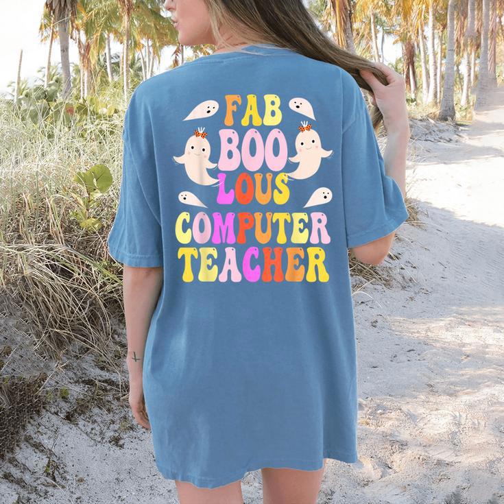 Faboolous COMPUTER TEACHER Costume This Is My Spooky Mom Dad Women's Comfort Colors T-Shirt Back Print