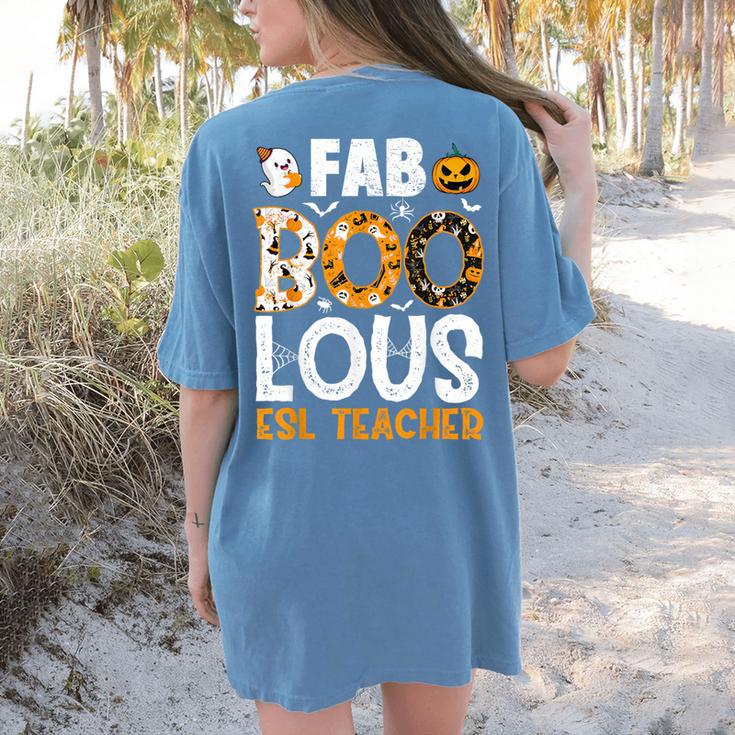 Faboolous ESL ESOL Teacher Spooky Teacher Halloween Costume For Men Women Women's Comfort Colors T-Shirt Back Print