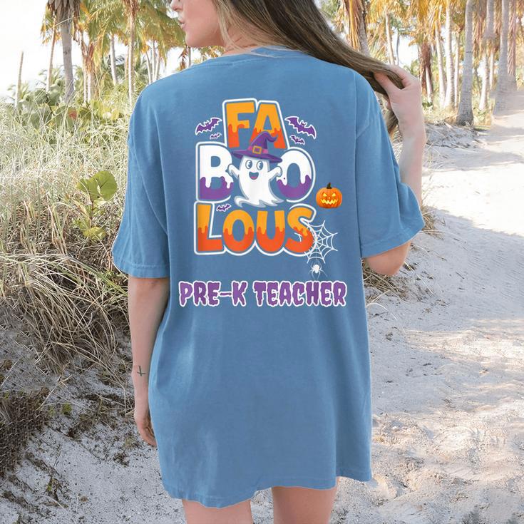 Fabulous Pre-K Teacher Halloween Costume Classroom Outfit Women's Comfort Colors T-Shirt Back Print